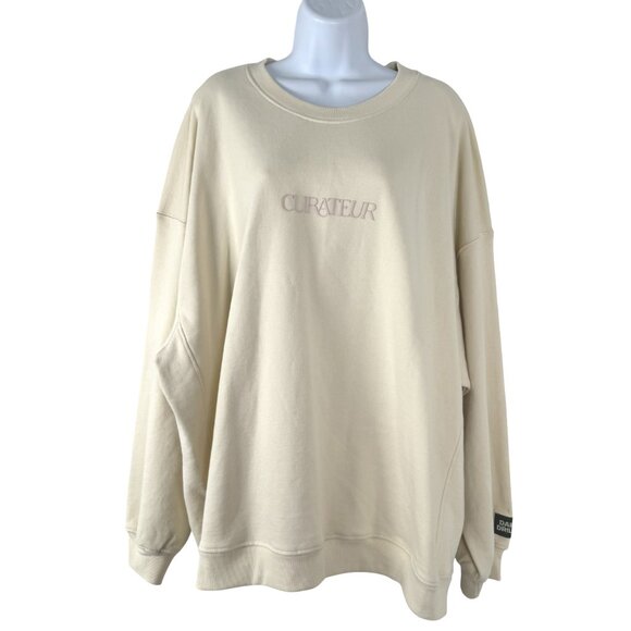 Daily Drills Curateur Oversized‎ Sweatshirt Womens M/L Ivory Cream NWT TP-3428 - Picture 3 of 11